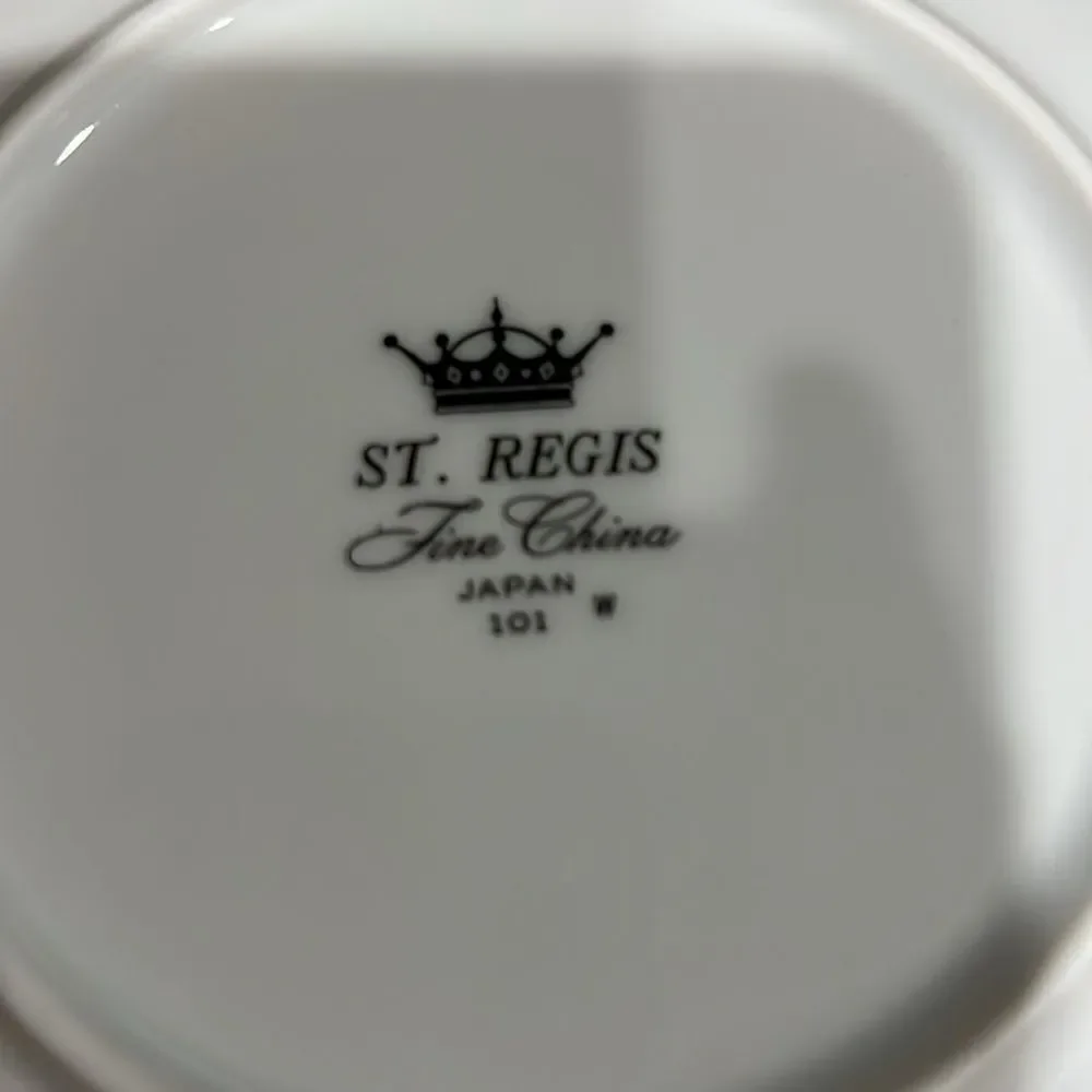 St Regis Japan White Silver Dinnerware 6 1/4 In Salad Dessert Leaf Pattern Set 3
